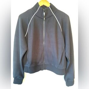 SPANX AirEssentials Black Pique Full Zip Track Jacket NWT